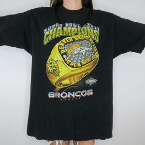 Vintage 90s Pro Player NFL Denver Broncos Super Bowl Ring T-Shirt